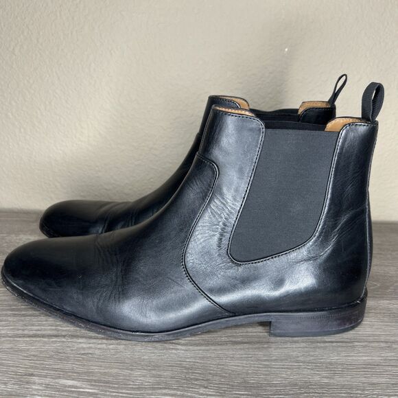 Hugo Boss Hubot Chelsea Boots Black Leather Men\'s Size 10 EUC main image 5